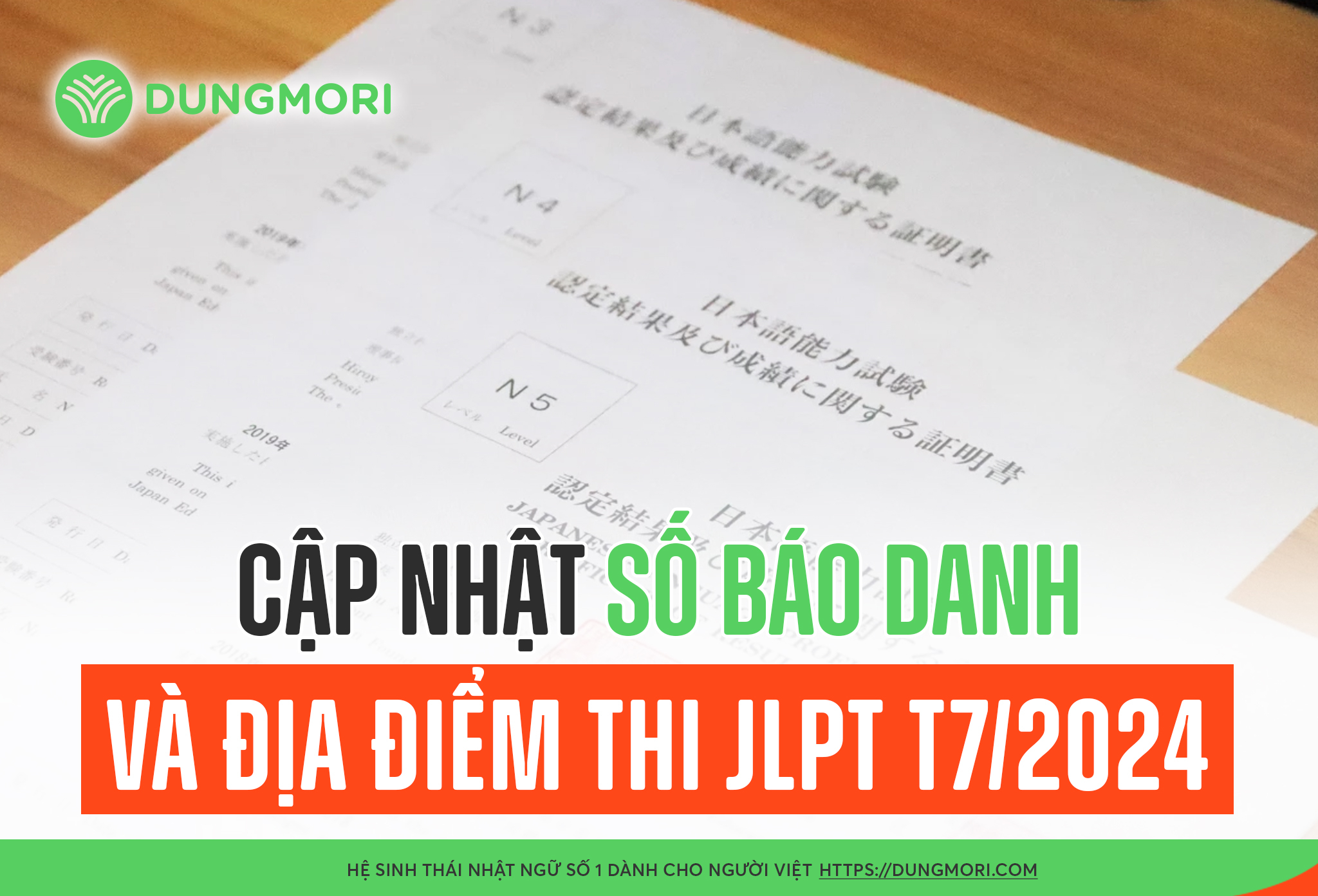 Cập nhật số báo danh, phòng thi và địa điểm thi JLPT T7/2024