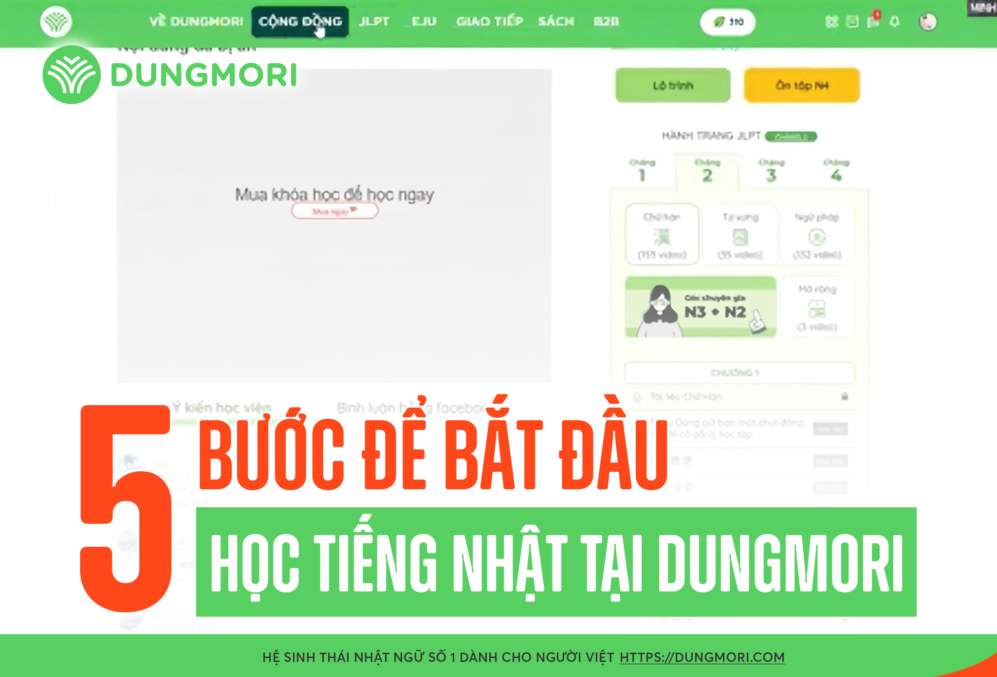 5 bước để bắt đầu học tiếng Nhật tại Dungmori